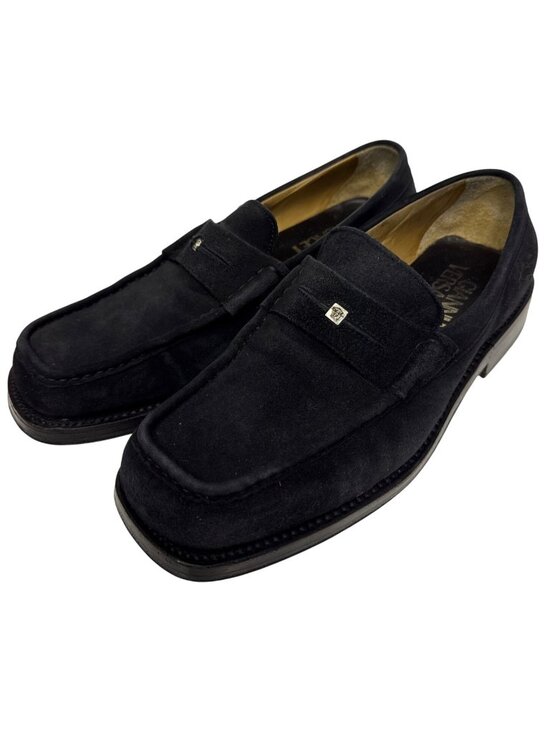 Gianni Versace Men\'s Black Suede Medusa Square Toe Loafers EU 43.5 US 9.5 Italy main image 9